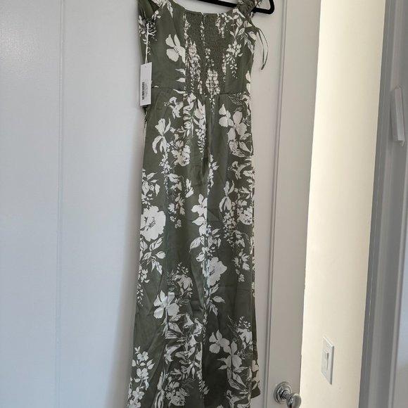NWT Reformation Genesis Off-shoulder Silk Midi Dress Sz 2 Willow Floral Wrap - Picture 9 of 9
